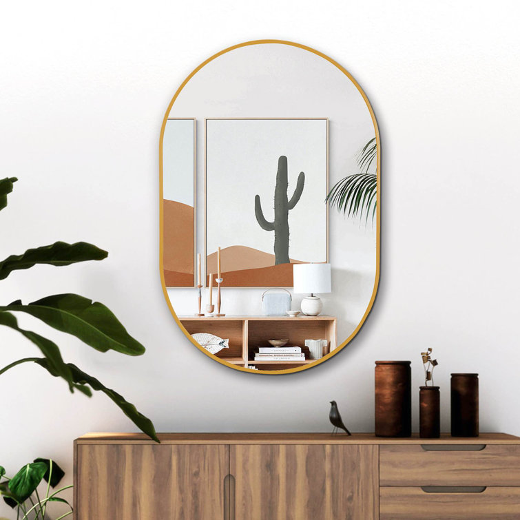 Ebern Designs Onshuntay Oval Metal Wall Mirror | Wayfair